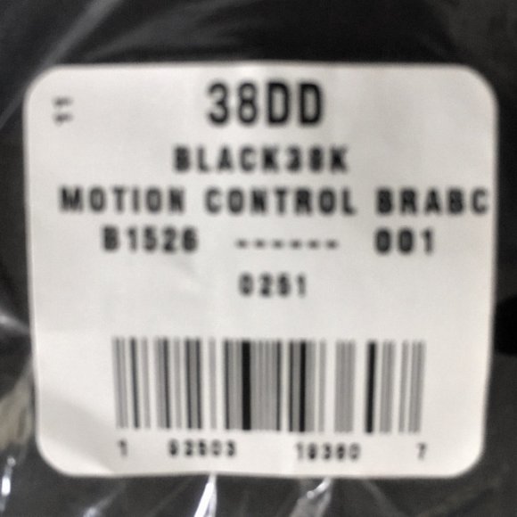 new BLACK Champion Motion Control Underwire High Impact Sports Bra B1526 Sz 38DD - Picture 3 of 3